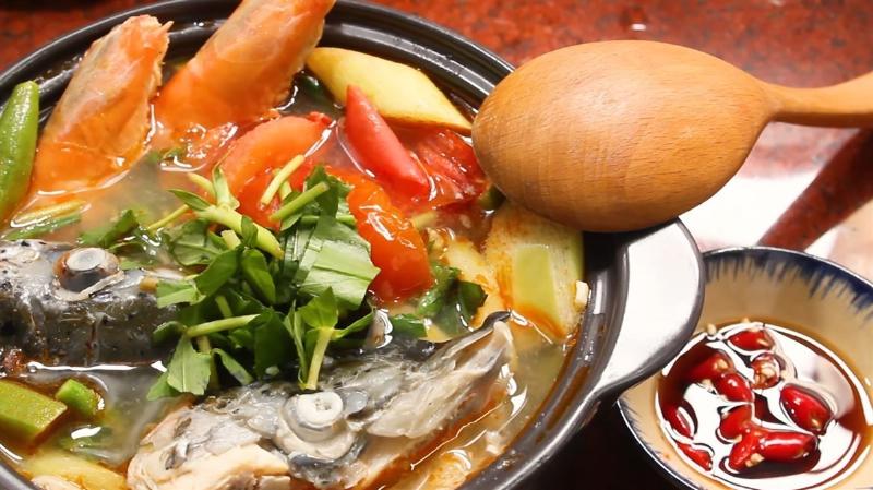 Hinh anh cac nguyen lieu chuan bi nau canh ca hoi rau ngot nhu ca, rau, hanh
